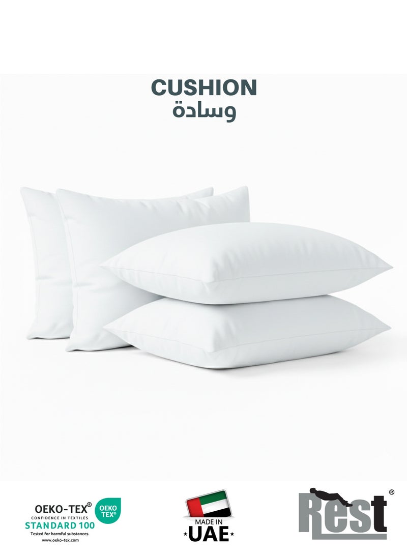 REST Bedding Throw Pillows Insert Cushion Filler Outer Cover Microfiber Filling 400 grams Ultra Soft Fiber Size 30x50cm , 12x20inch Cushion Inserts Home Decor  White (Pack of 4) - Image 1